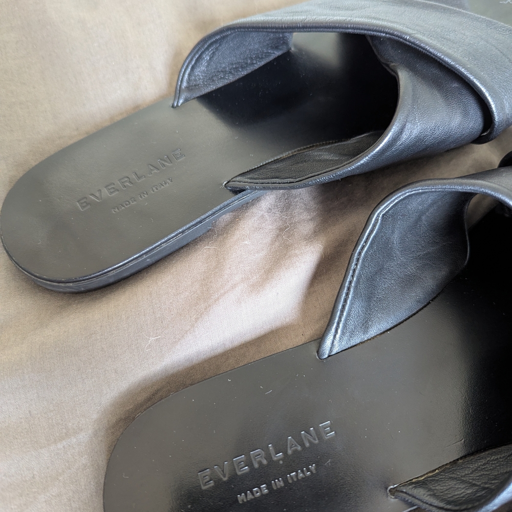 Everlane Black Leather Sandals